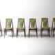 Eclectic scandinavian floating dining chairs in floral upholstery, 1960s