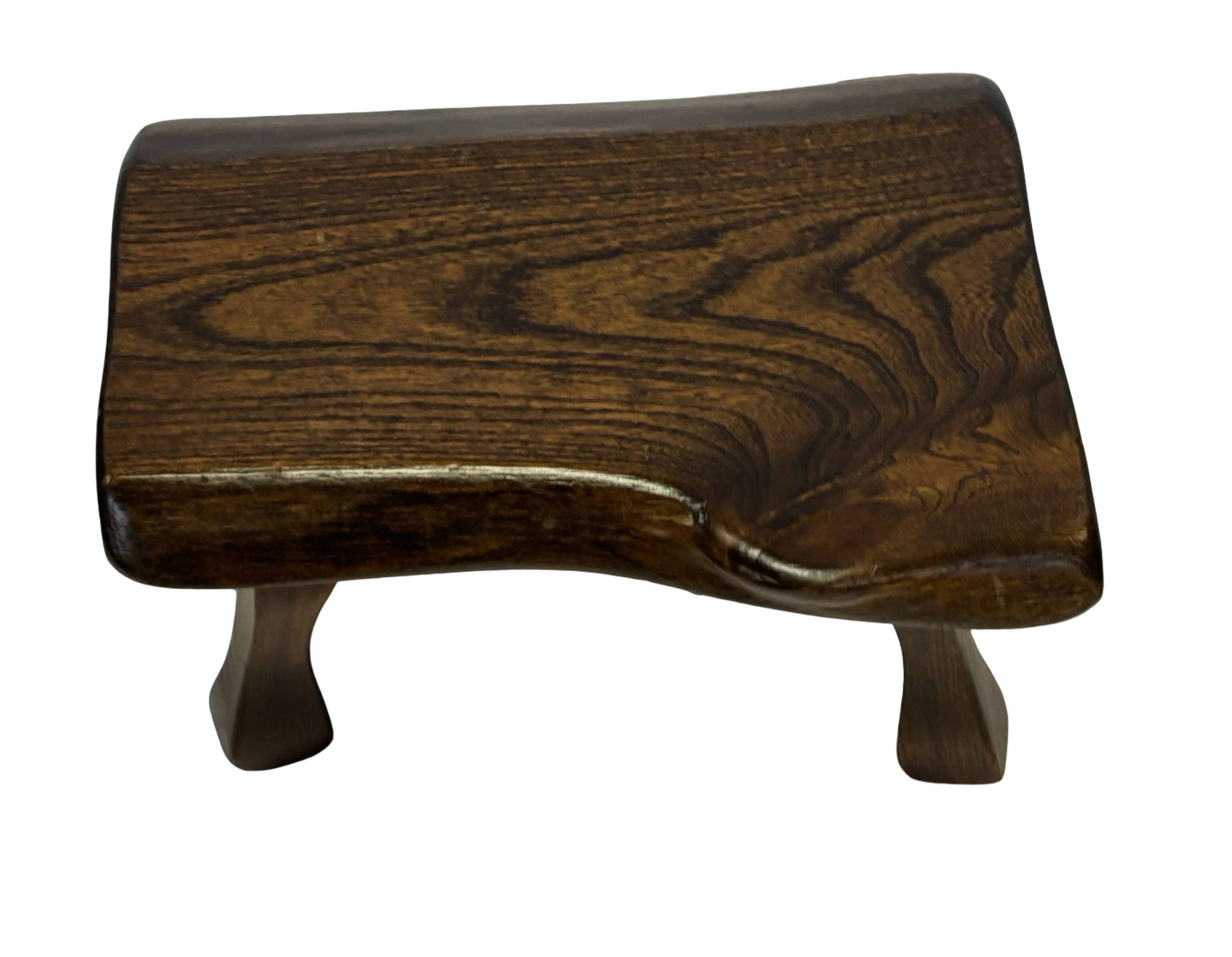 Mid-Century Organic Wooden Side Tables, circa 1960's wabi sabi brutalist