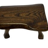 Mid-Century Organic Wooden Side Tables, circa 1960's wabi sabi brutalist