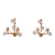 Pair of Italian wall sconces in gilded metal and crystal, 1970s