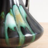 Thulin Airain flamed stoneware vase with handles, Belgium, Art Deco period