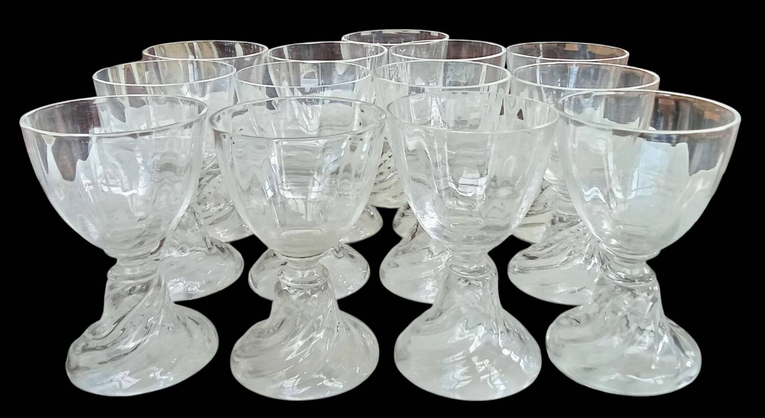Set of 14 Saint Louis crystal aperitif glasses