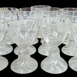 Set of 14 Saint Louis crystal aperitif glasses