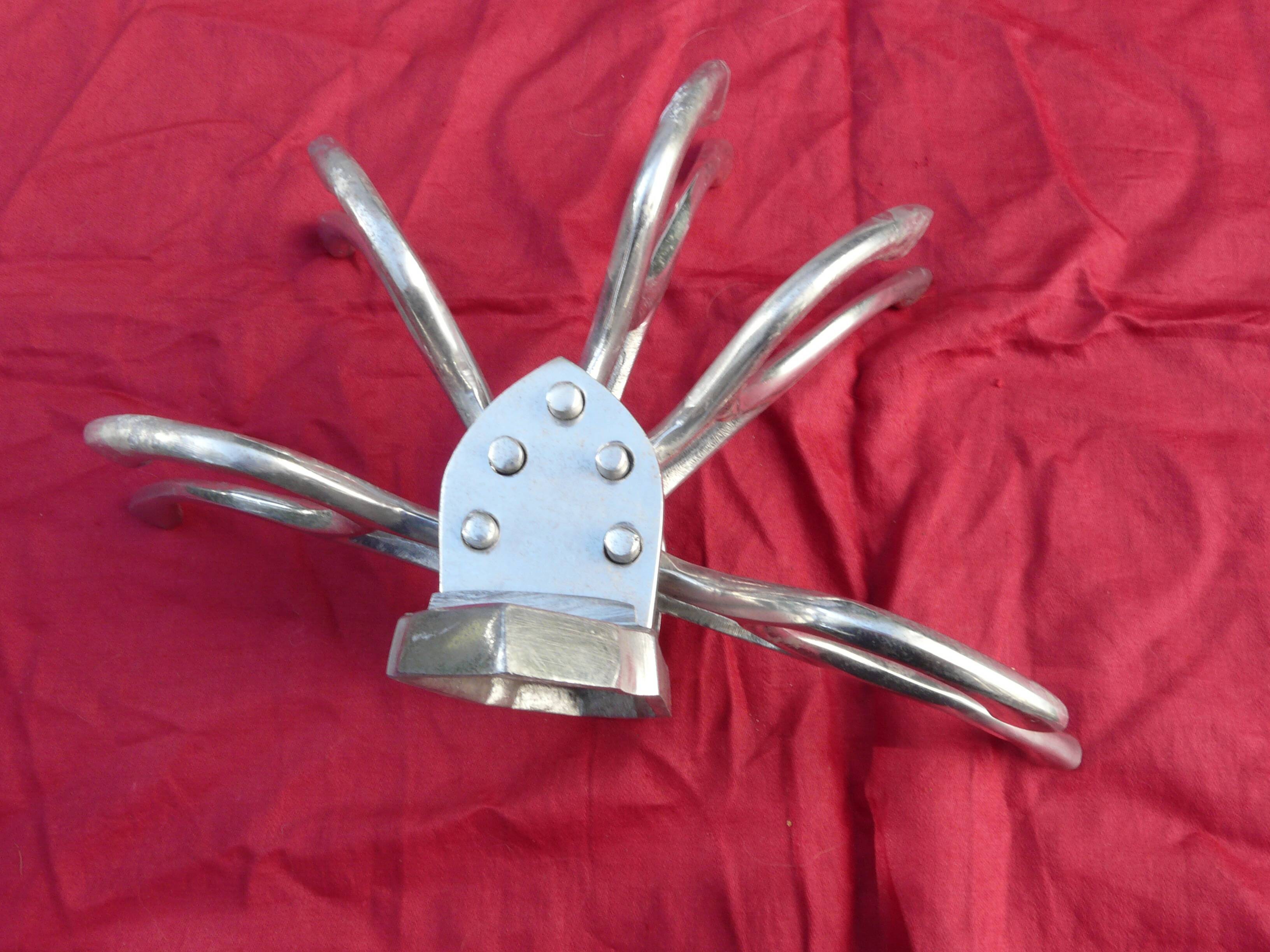 Aluminum wall coat rack with 5 double adjustable hooks