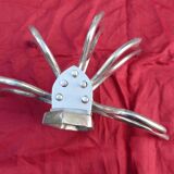 Aluminum wall coat rack with 5 double adjustable hooks