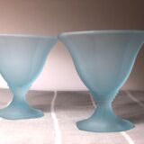 Vintage frosted blue ice cups