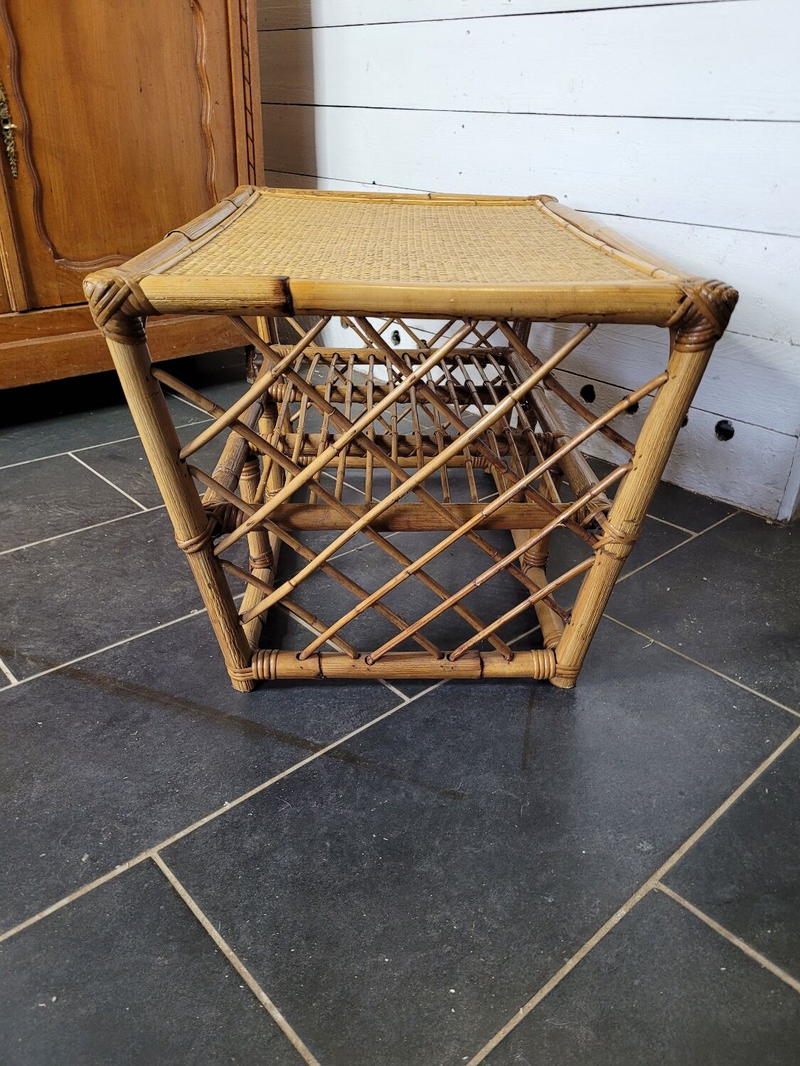 Vintage rattan coffee table