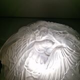 Art Deco suspension in moulded glass by Noverdy with a frosted effect.