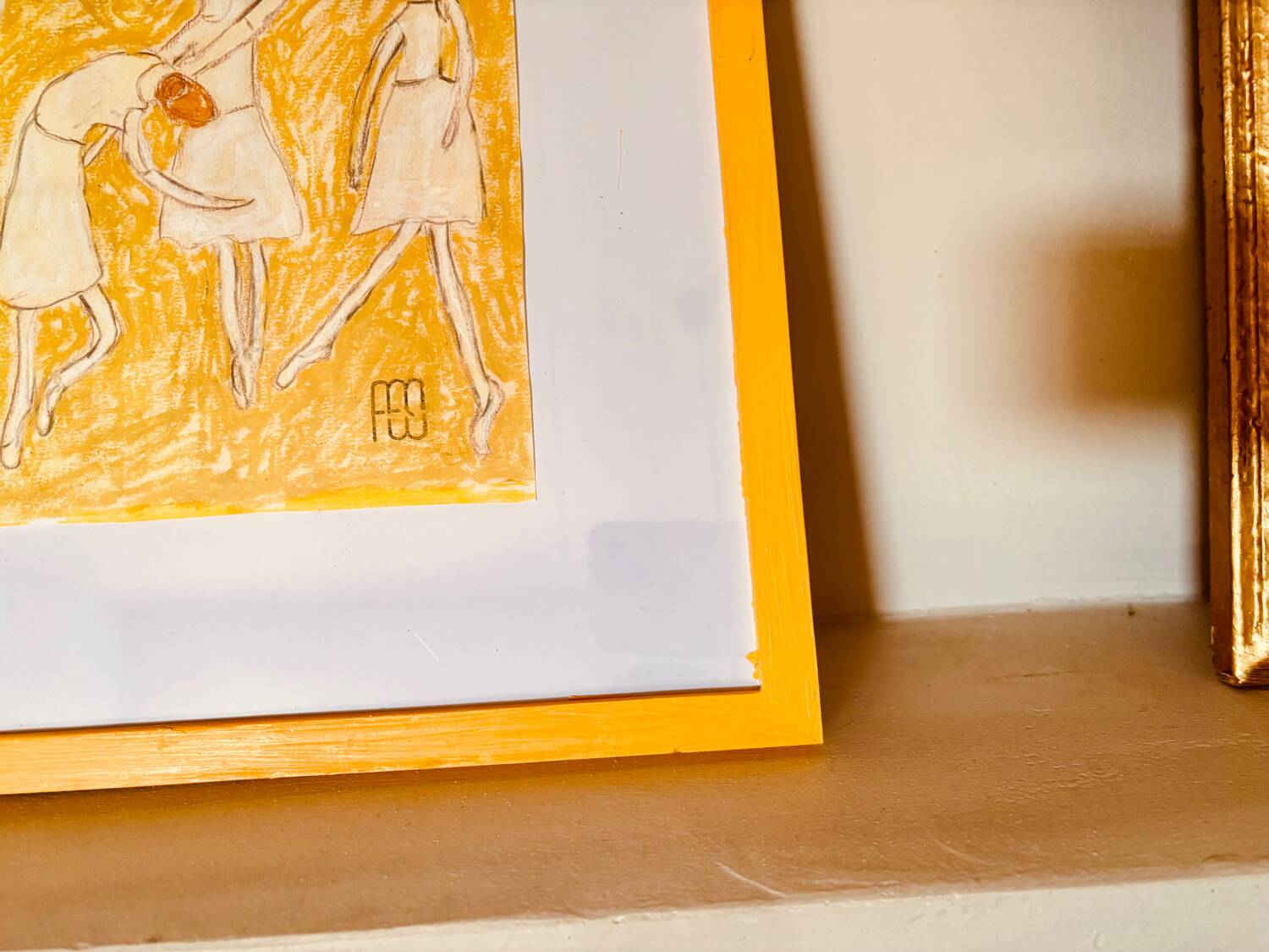 Painting titled "Five Ginger Hair Dancers"