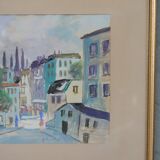 Jack Eichborn, Swedish Modern Cityscape, 1960s, Watercolor.