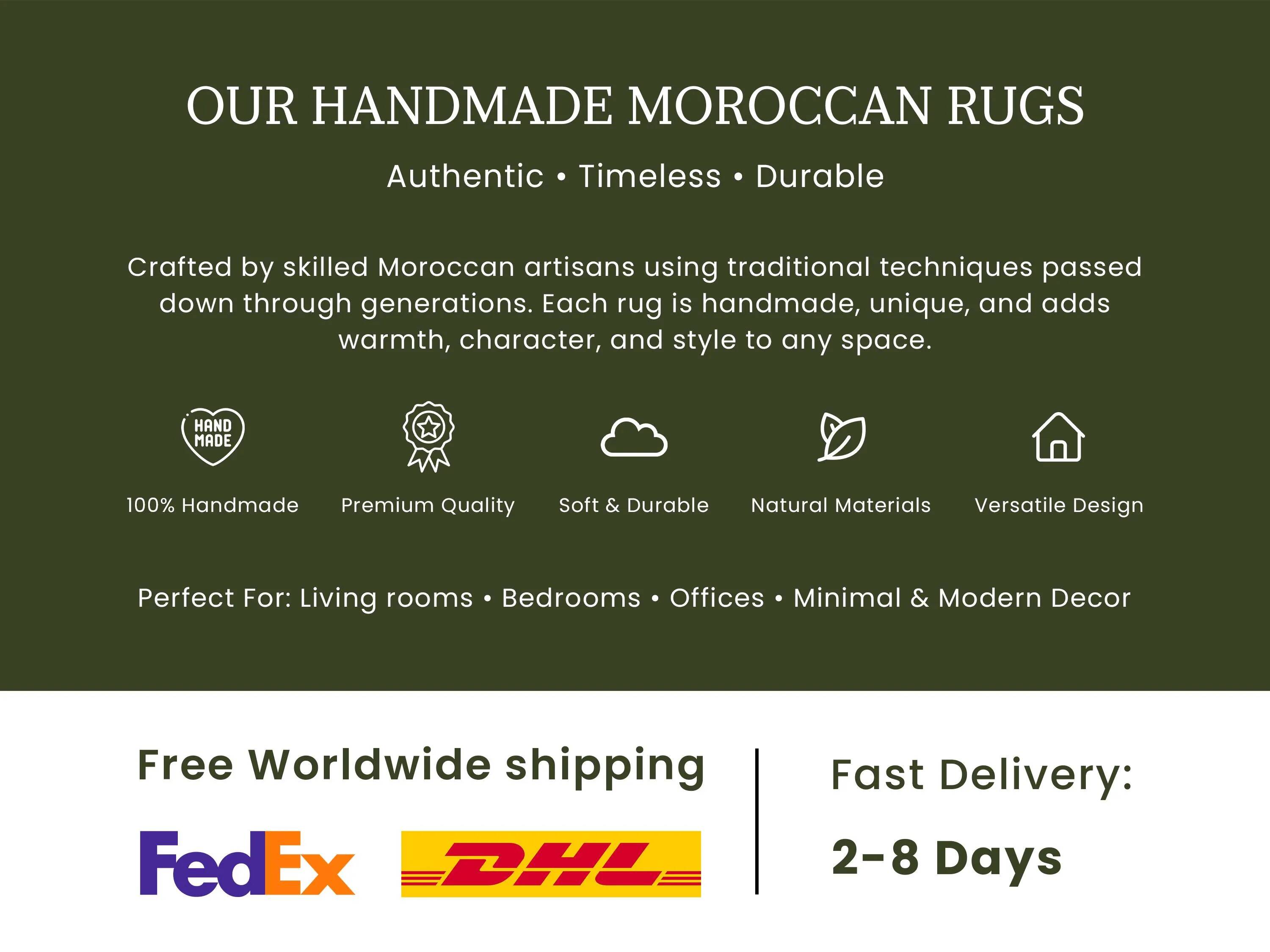 Traditional handmade Moroccan rug 2.5 x 1.5 m