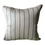 Housse de coussin en lin rayé