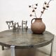 Slate round stone coffee table vintage