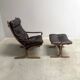 Fauteuil Siesta avec repose-pieds par Ingmar Relling, années 1960.