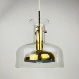 Glass and brass pendant lamp by Anders Pehrson for Atelje Lyktan, Sweden 1960