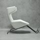 Chaise longue walk avec repose-pieds en cuir blanc par alfredo häberli pour moroso, italie, v.