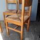 Set de 4 chaises estampillées design bois et paille epoque 1960/70