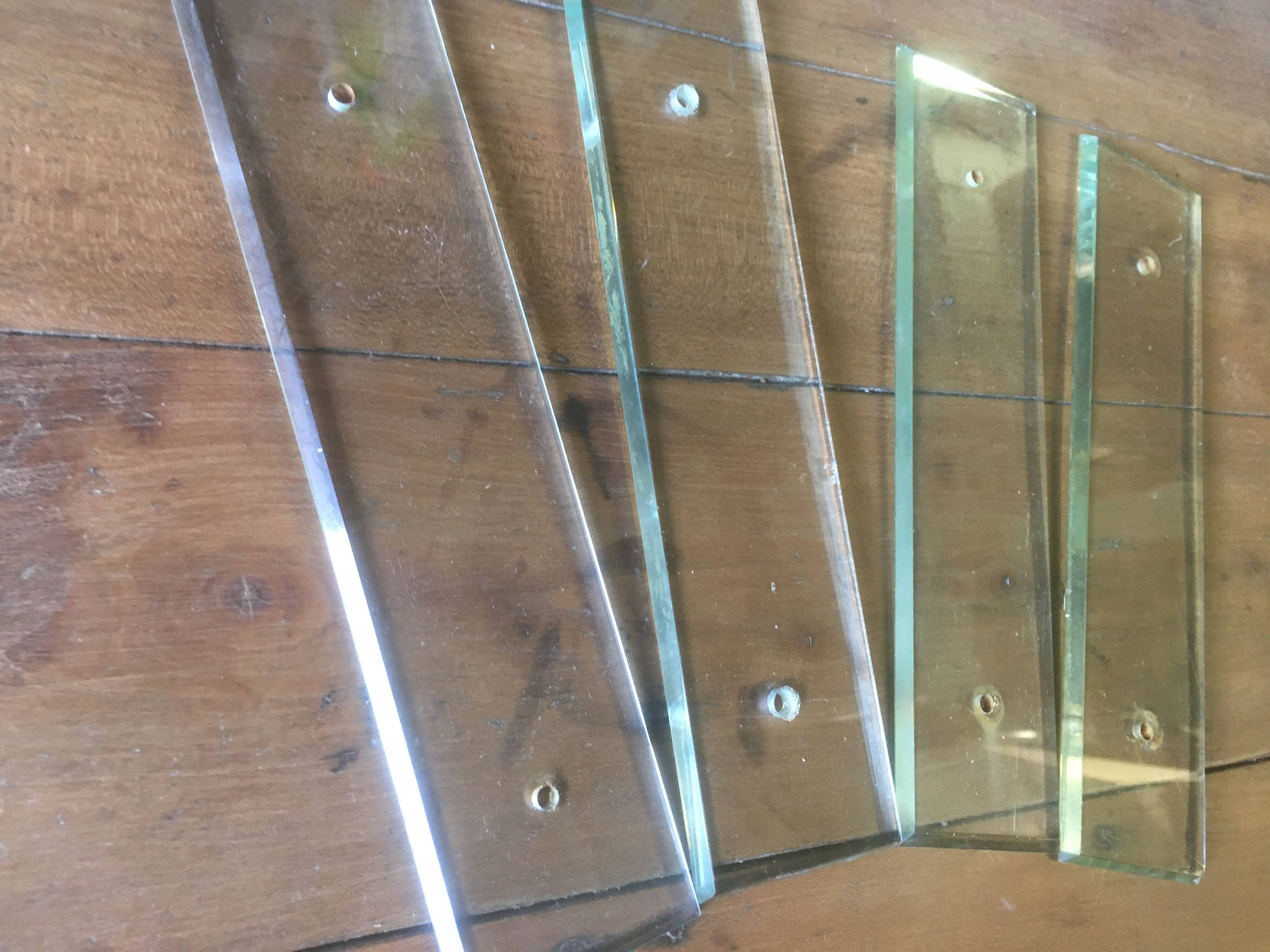 Lot de 4 plaques de propreté en verre biseauté GM
