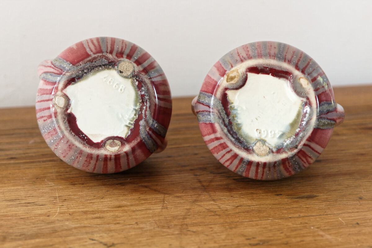 Pair of earthenware art deco vases