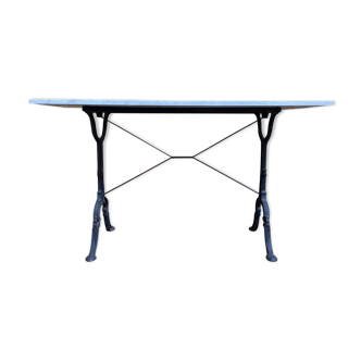 Marble and cast iron bistro table