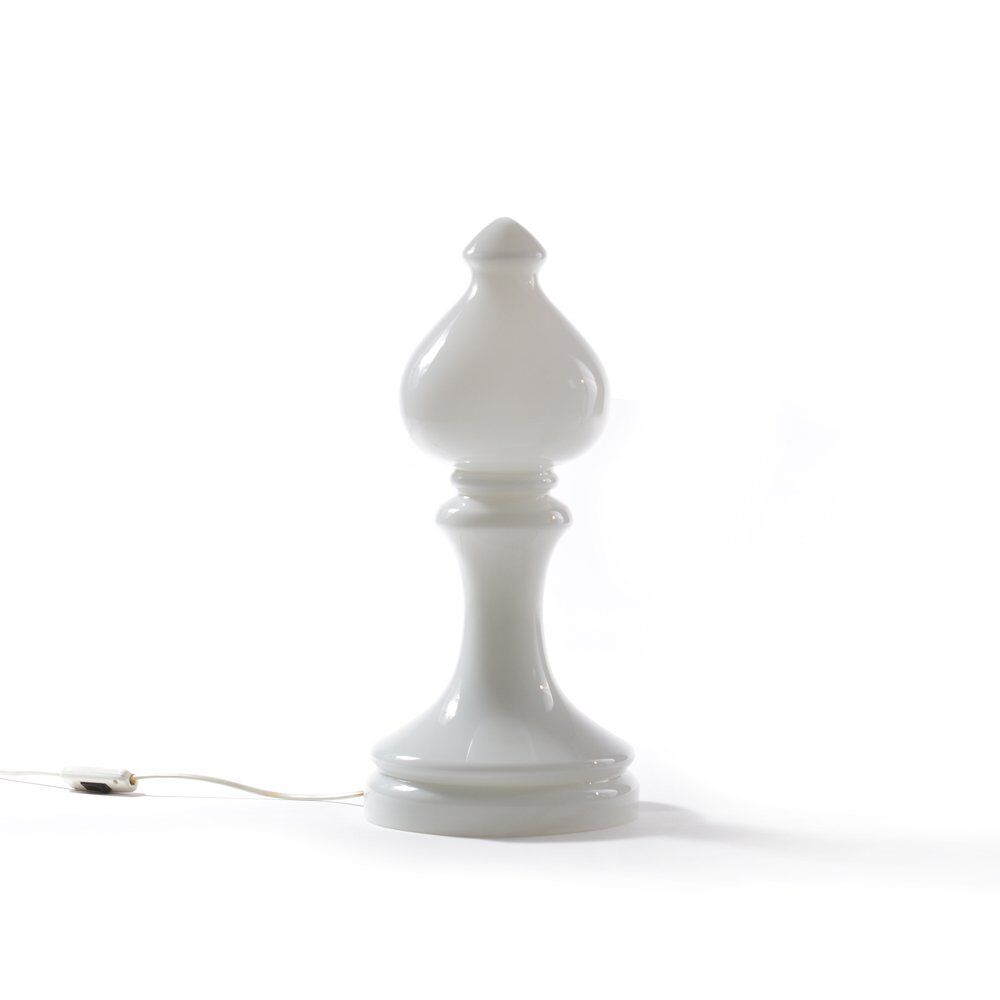 White Opaline Glass Bishop Table Lamp By Ivan Jakes For Sklarny Rapotin 1960s