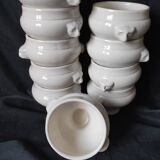 Lot c new! 10 bowls / white faience soup andromorphic grip