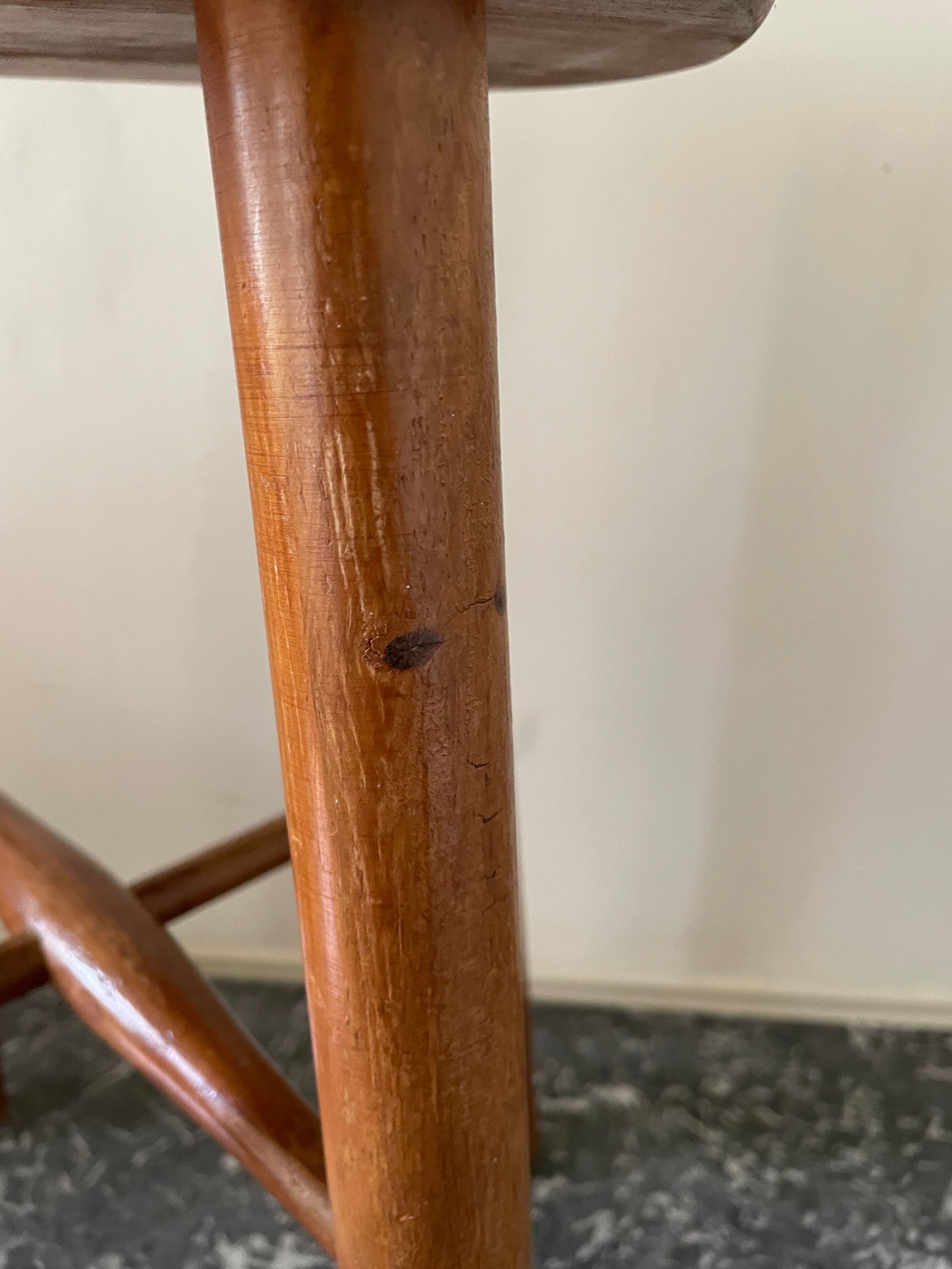 Varnished wooden stool