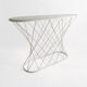 White Twisted Console 1980s  Noguchi Style USA Mid Century Oval