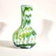 Murano vase in blown glass with green filigree, vintage 1960.