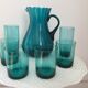 Orangeade  serving pitcher and 6 glasses 60