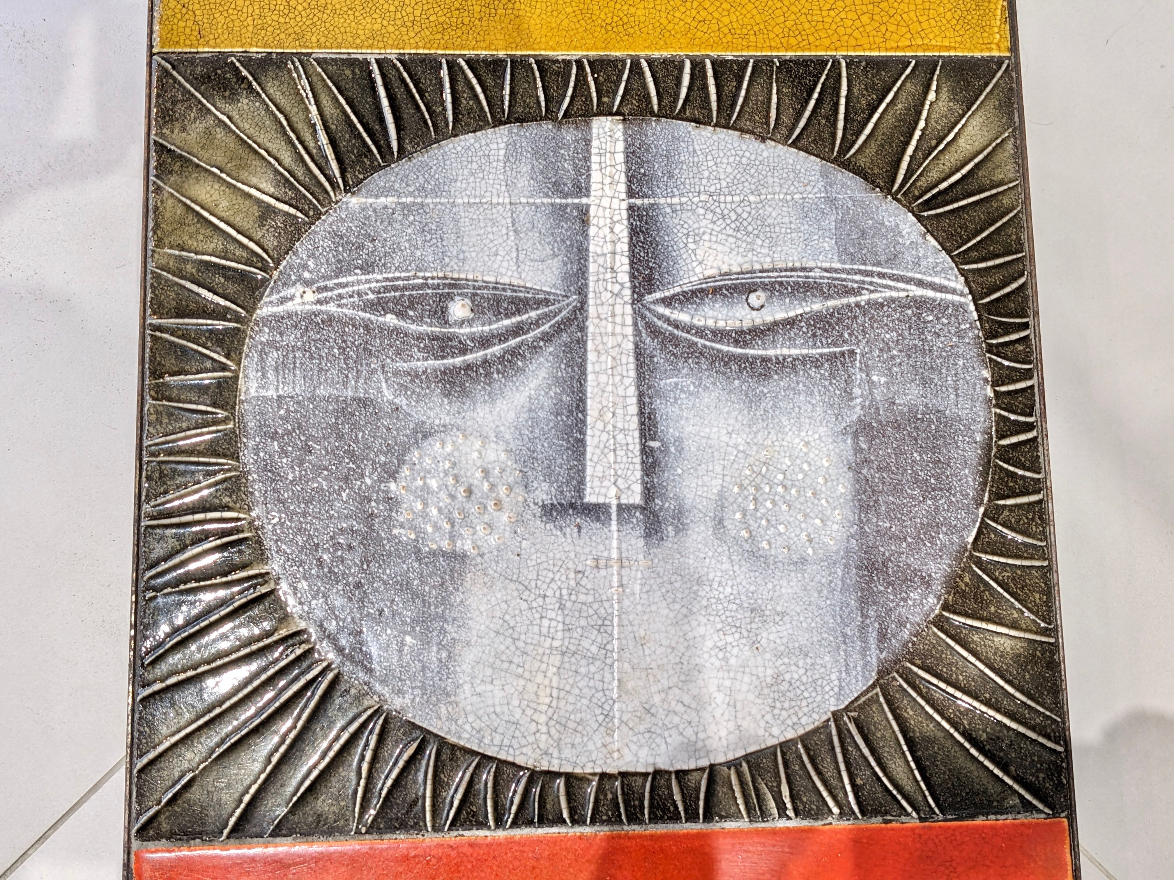 Ceramic coffee table "Sun" by Roger Capron