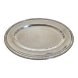 Plat ovale de service en métal argenté modèle Rubans croisés, Christofle