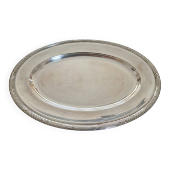 Christofle - Oval serving platter model Crossed Ribbons - in silver-plated metal