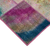 Hand-Knotted Anatolian Contemporary 169 cm x 240 cm Multicolor Patchwork Rug