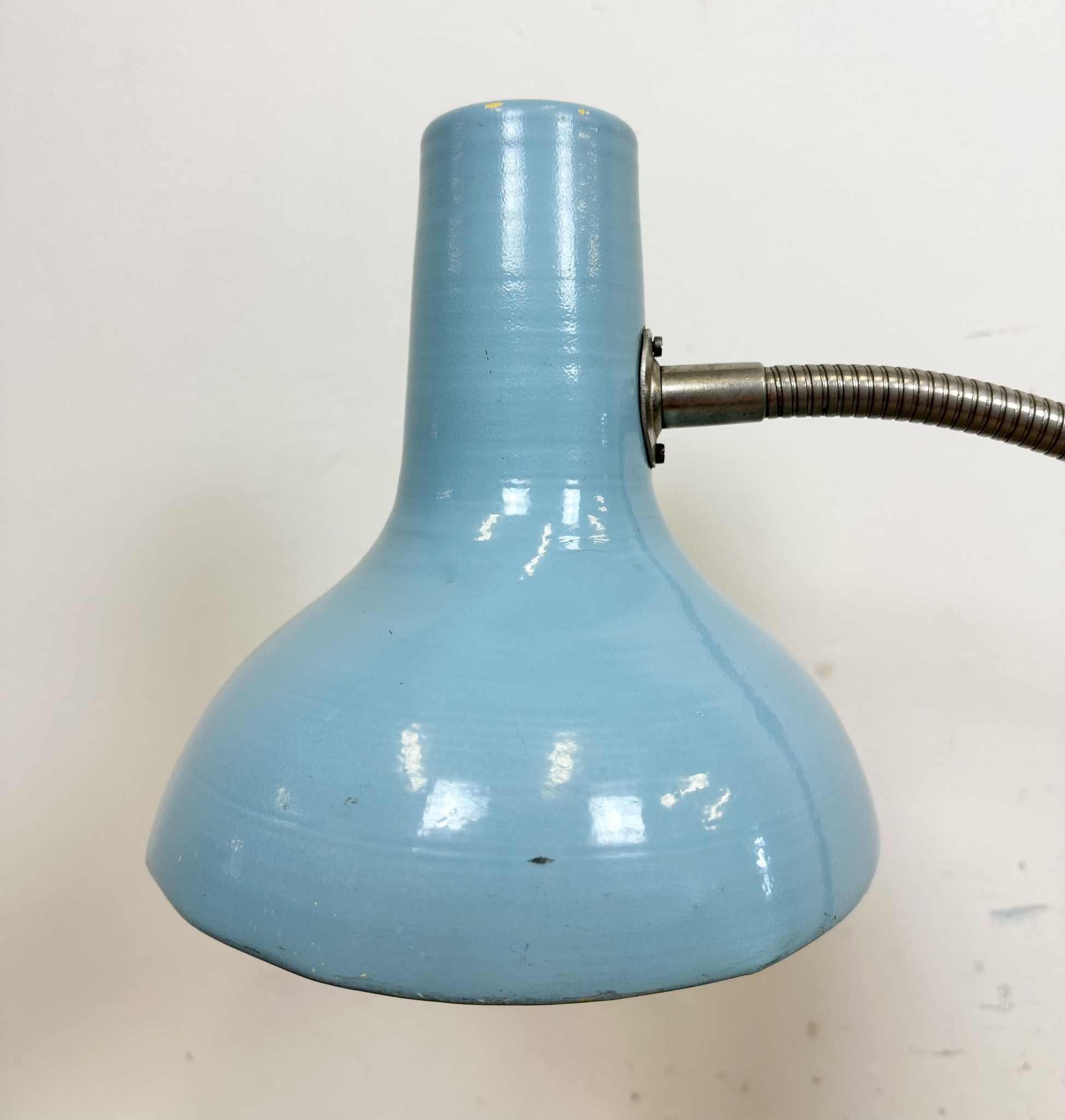 Blue Industrial Gooseneck Table Lamp, 1960s
