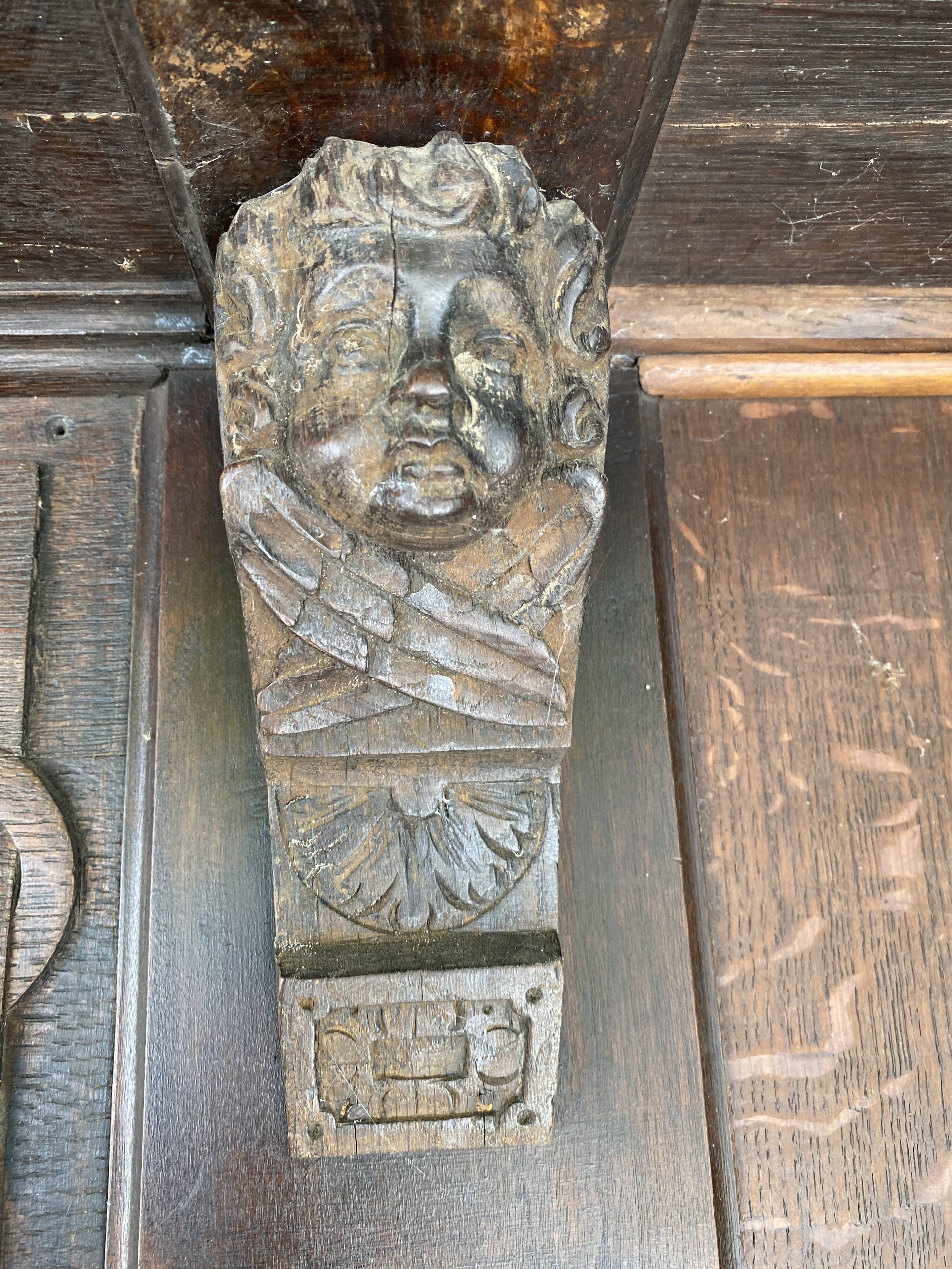Large old solid wood shelf