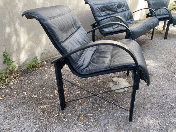 Canapé et paire de fauteuil  «Modele Polhem » du designer suédois Tod Bjorklund pour Ikea 1980