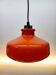 Suspension vintage en verre opalin orange avec finition chromée, années 60