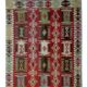 Turkish Kilim Runner 1890s, Handmade Wool Tribal Geometric Rug 390x163cm