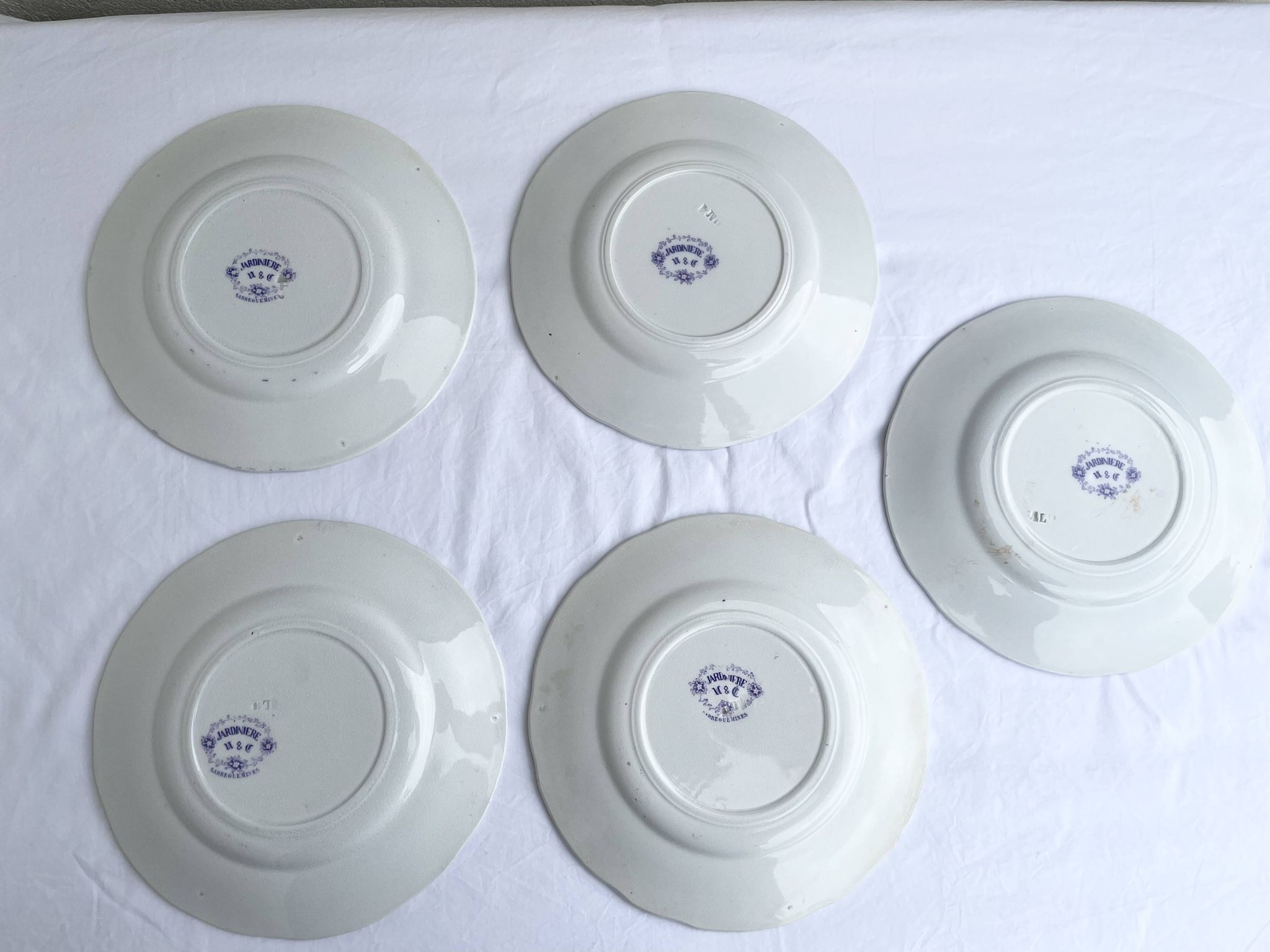 Assiettes dessert Sarreguemines modèle Jardinière XIXEME