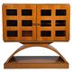 Mid-century modern mobile bar cabinet with sculptural base, 1950s.