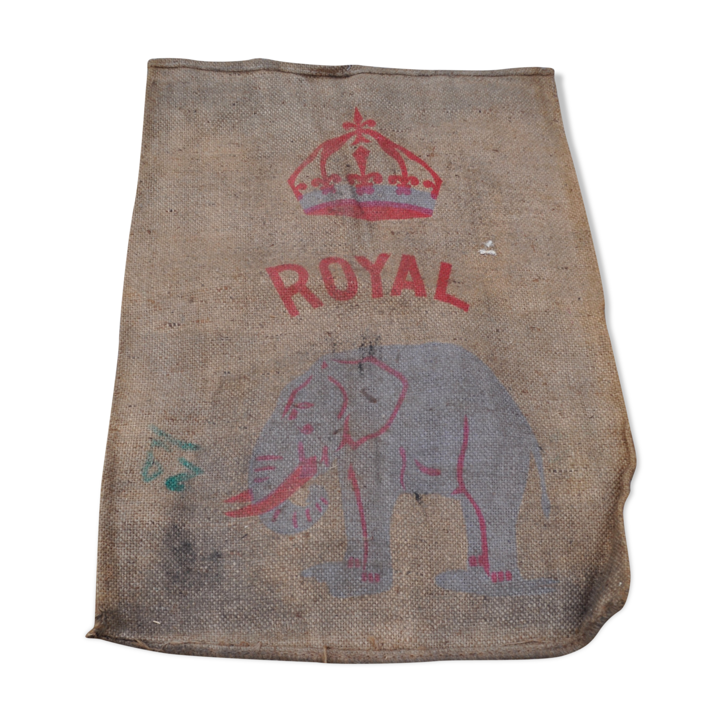 Jute bag with elephant decoration