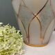 Vintage art deco tulip walker in white and golden frosted glass
