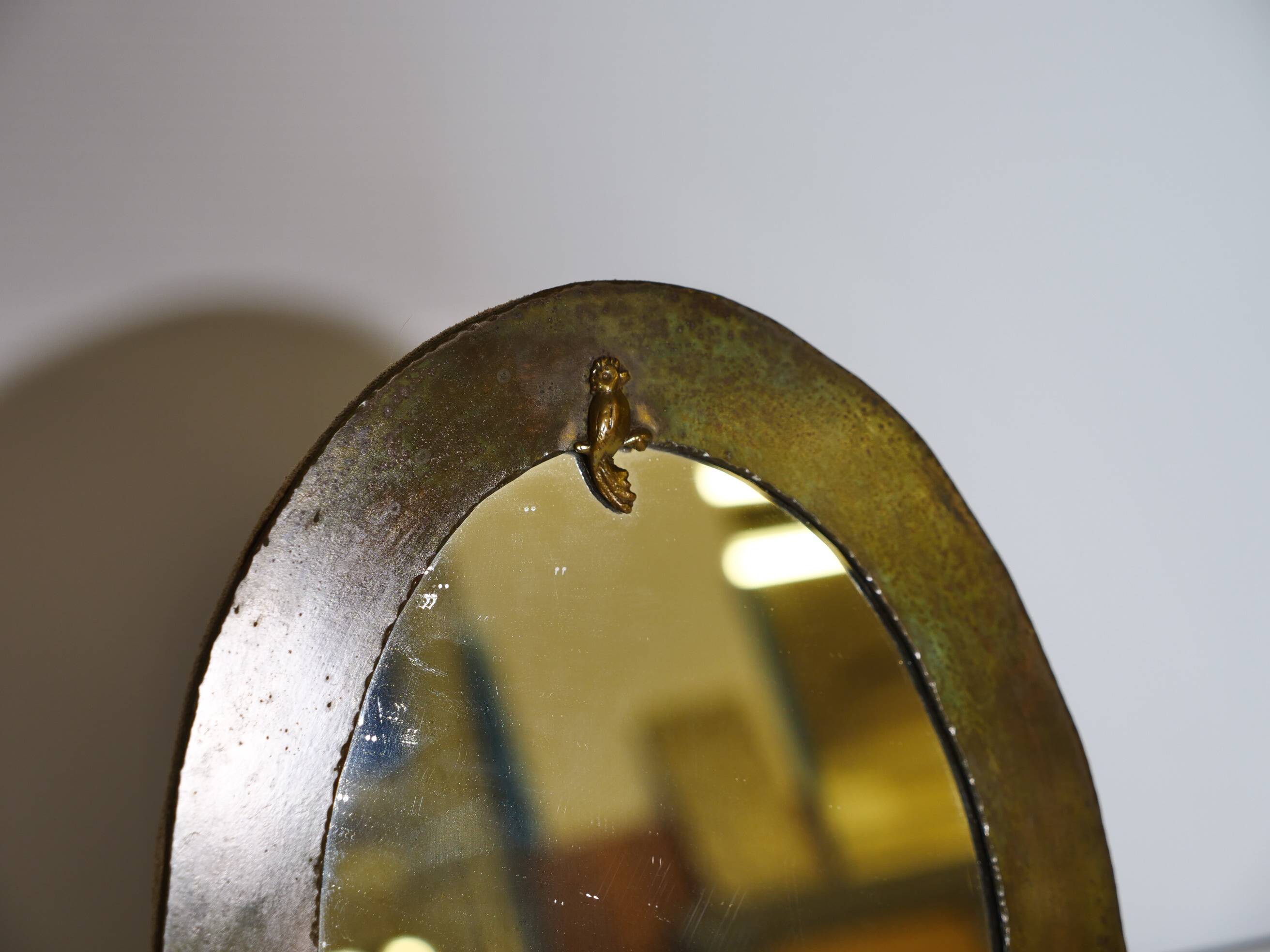 French Art Nouveau Vanity Mirror in Metal, circa 1900