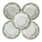5 assiettes creuses Sarreguemines "Maroussia", début XXe