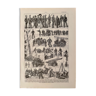 Lithograph on firefighters from 1922