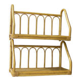 Two rattan wall shelves
