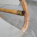 Vintage bamboo deck chair armchair 1950s Italy