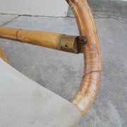 Vintage bamboo deck chair armchair 1950s Italy
