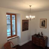 Chandelier with five arms of brushed metal light